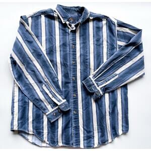 Vintage Route 66 Denim Striped Button Down Size Large